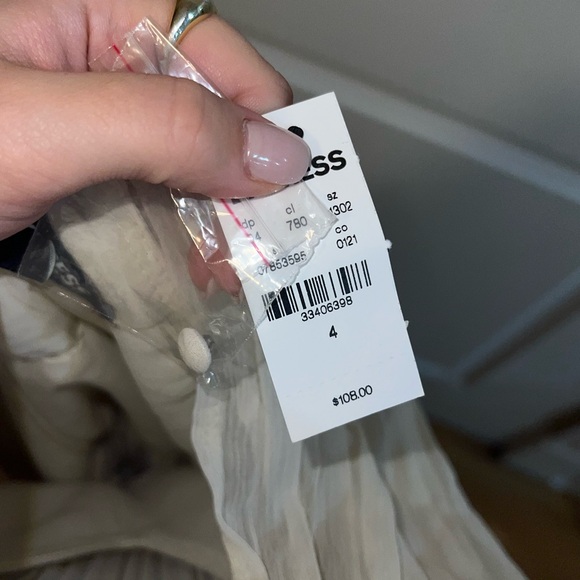 Express Mock Neck Long Sleeve Pleated Waist Tiered Ruffle Mini Dress - Picture 7 of 10